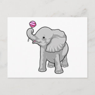 Elephant Lollipop Briefkaart