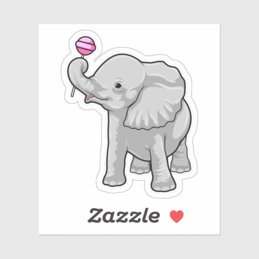 Elephant Lollipop Sticker (Vel)