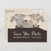 Elephant Love bewaar de datum Aankondigingskaart (Voorkant / Achterkant)