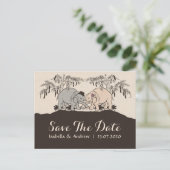 Elephant Love bewaar de datum Aankondigingskaart (Staand voorkant)