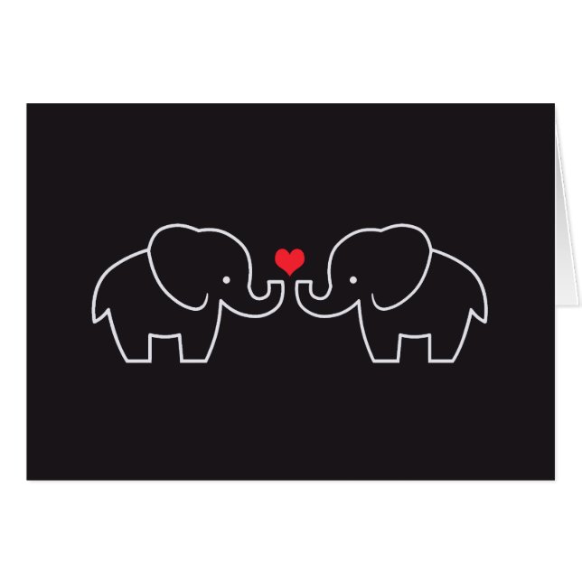 Elephant Love Card (Voorkant Horizontaal)