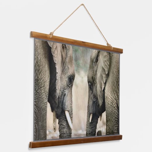 Elephant Love Hangend Wandkleed (Gebogen)