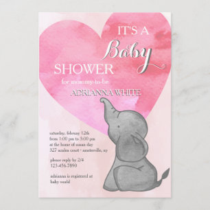 Elephant Love Invitation Kaart