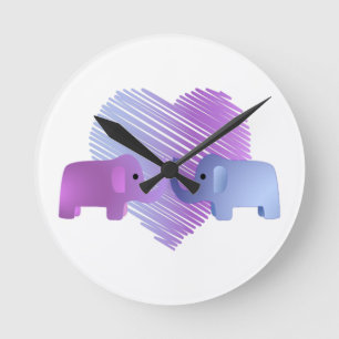 Elephant Love Ronde Klok