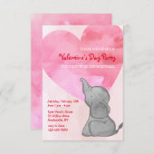 Elephant Love Valentijnsdag Uitnodiging (Voorkant / Achterkant)