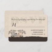 Elephant Love Wedding Rsvp Card (Voorkant / Achterkant)