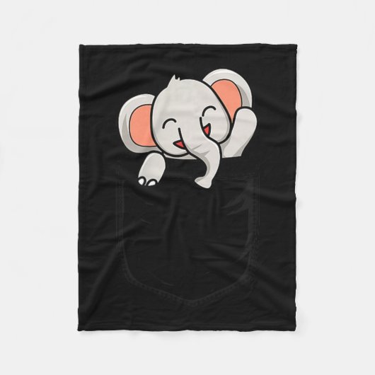Elephant Lovers Cute Funny Elephant In Cket Fleece Deken (Voorkant)