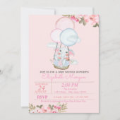 Elephant, luchtballon, Baby shower Kaart (Voorkant)