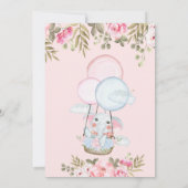Elephant, luchtballon, Baby shower Kaart (Achterkant)
