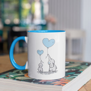 Elephant Ma & Baby Blue Moederdag Baby shower Mok