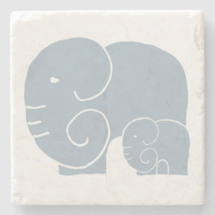 Elephant Mam & Baby stone onderzetter
