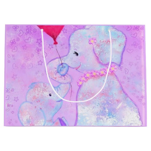 Elephant mama en Baby - Moederdag Groot Cadeauzakje (Voorkant)