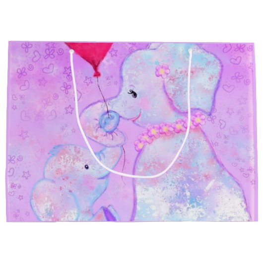 Elephant mama en Baby - Moederdag Groot Cadeauzakje (Achterkant)