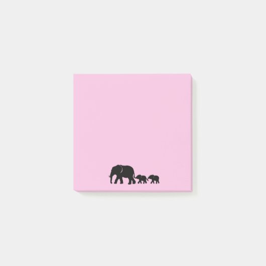 Éléphant maman avec des bébés Post-it (Devant)