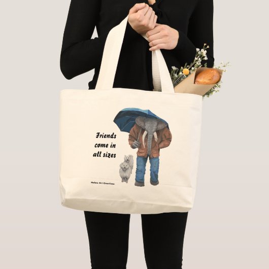 Elephant Man Walking Dogs Fantasy Art Canvas tas (Voorkant (product))