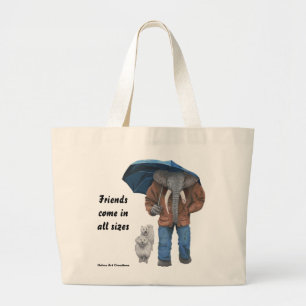 Elephant Man Walking Dogs Fantasy Art Canvas tas