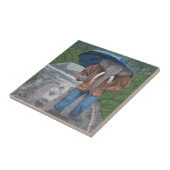 Elephant Man Walking Dogs Fantasy Art Ceramic Tile Tegeltje (Zijkant)