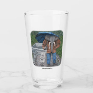 Elephant Man Walking Dogs Fantasy Art Glass Cup Glas