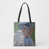 Elephant Man Walking Dogs Fantasy Art Graphic Tas (Voorkant)