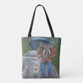 Elephant Man Walking Dogs Fantasy Art Graphic Tas (Achterkant)
