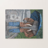 Elephant Man Walking Dogs Fantasy Medium Puzzel (Horizontaal)