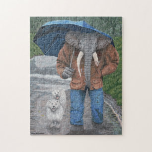 Elephant Man Walking Dogs Fantasy Medium Puzzel