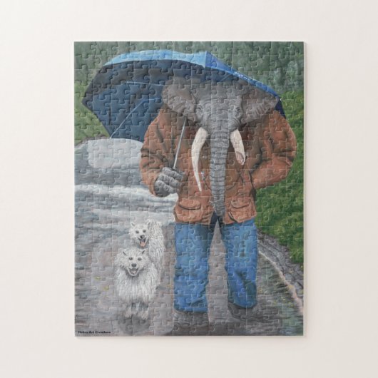 Elephant Man Walking Dogs Fantasy Medium Puzzel (Verticaal)