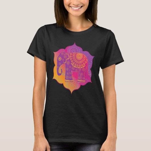 Elephant Mandala Mindfulness Loving Kindness Medit T-shirt (Voorkant)