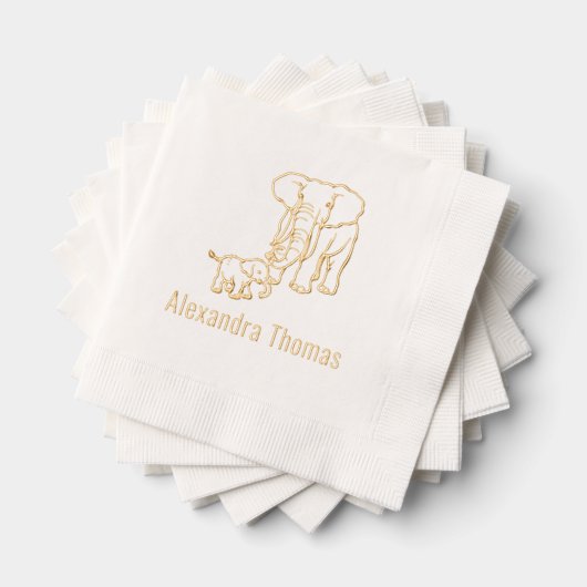 Eléphant mère et bébé avec nom (Insitu (empilé))