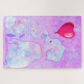 Elephant Mère et bébé Puzzle cadeau (Horizontal)