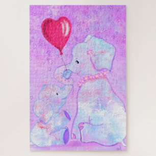 Elephant Mère et bébé Puzzle cadeau