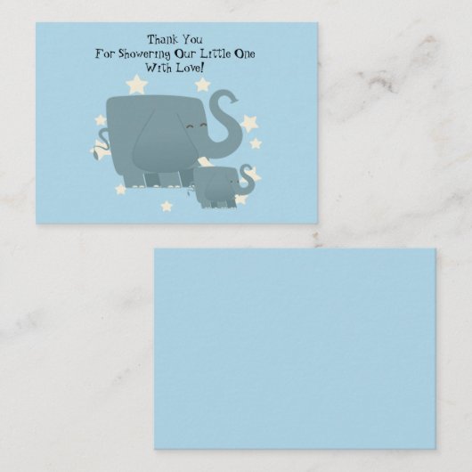 Eléphant Mère Et Son Bébé Carte de remerciements (Devant / Derrière)
