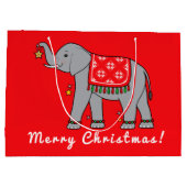 Elephant Merry kerst Groot Cadeauzakje (Achterkant)