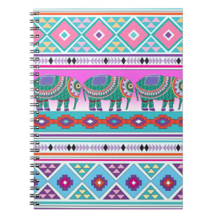 Elephant met Aztec Pattern Notitieboek