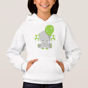 Elephant met ballon, Cute Elephant - Green Grey