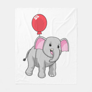 Elephant met ballon fleece deken