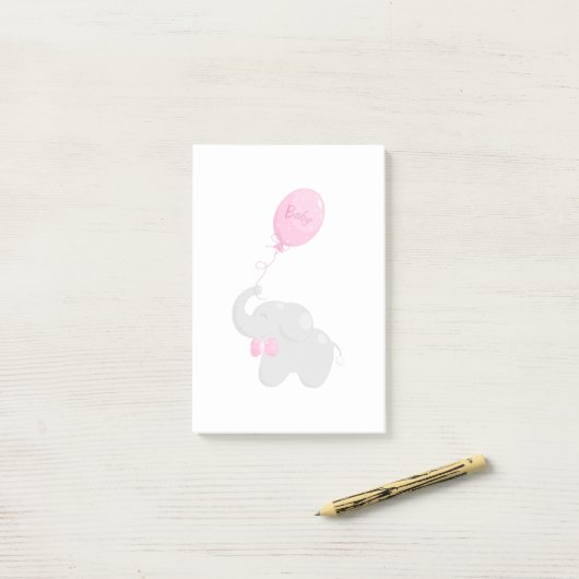Elephant met ballon post-it® notes (Op bureau)