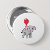 Elephant met ballon ronde button 7,6 cm (Voorkant /achterkant)