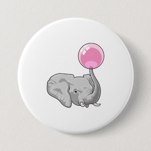 Elephant met ballon ronde button 7,6 cm (Voorkant)