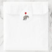 Elephant met ballon ronde sticker (Tas)