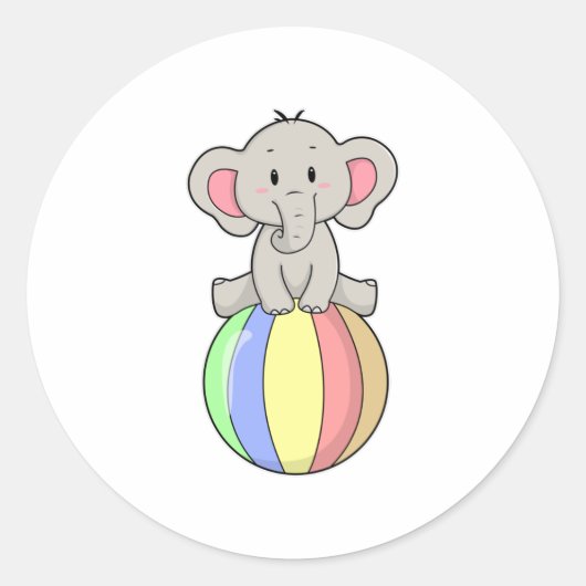 Elephant met ballon ronde sticker (Voorkant)