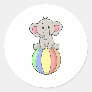 Elephant met ballon ronde sticker