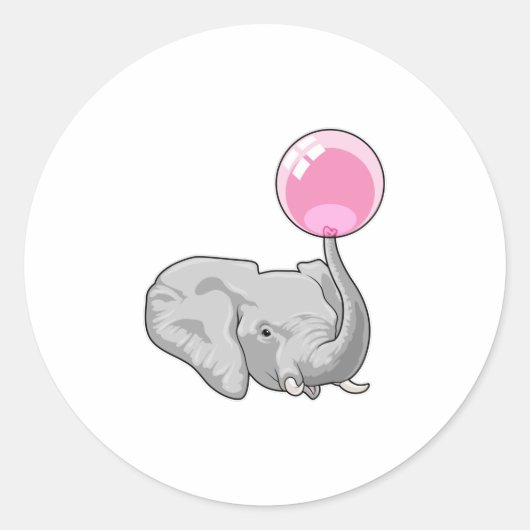 Elephant met ballon ronde sticker (Voorkant)