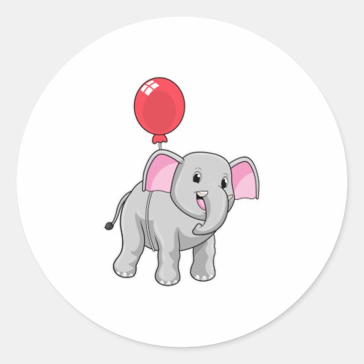 Elephant met ballon ronde sticker (Voorkant)