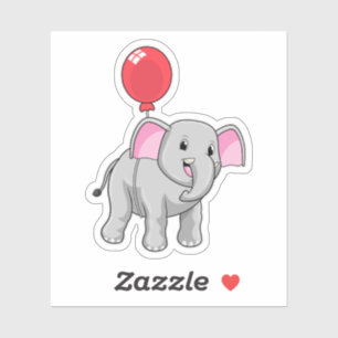 Elephant met ballon sticker