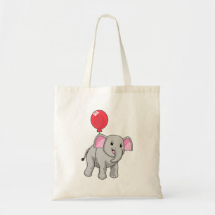 Elephant met ballon tote bag