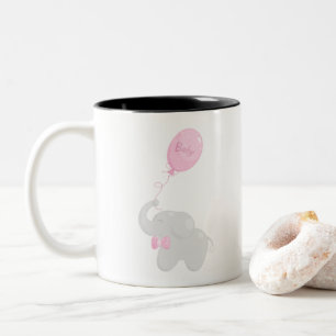 Elephant met ballon tweekleurige koffiemok