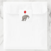 Elephant met ballon vierkante sticker (Tas)