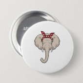 Elephant met Bandana Ronde Button 7,6 Cm (Voorkant /achterkant)