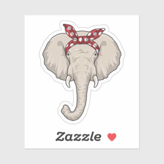Elephant met Bandana Sticker (Vel)